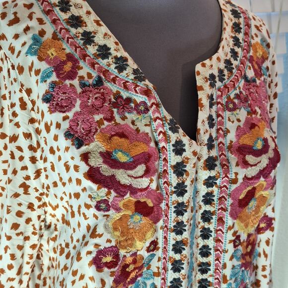 Savanna Jane Size L Long Bell Sleeved Pullover Boho Blouse - Picture 10 of 13